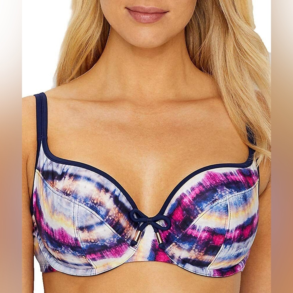 32 FF 32 H Underwire Tie-Dye Print Bikini Top - Multi